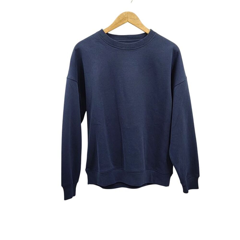 Quince Men Everyday Fleece Crew Blue Sleeved Top M